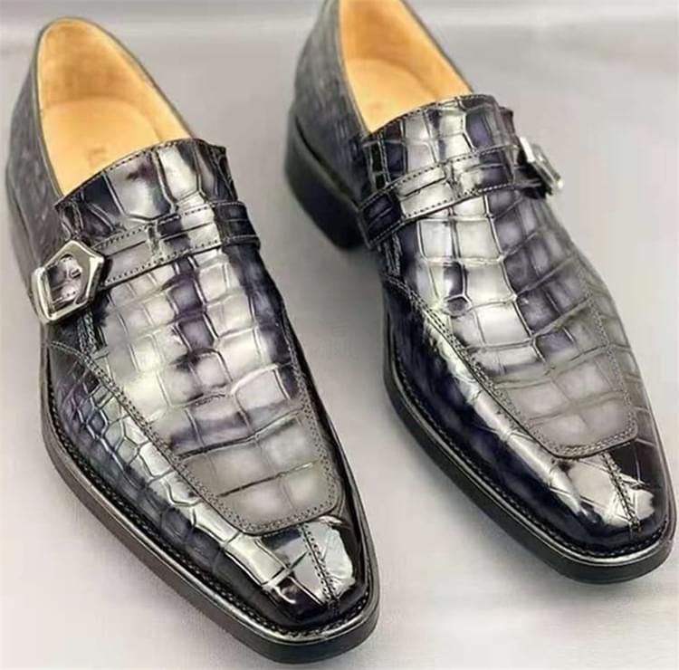 秾福稀有皮高端男鞋定制#8088